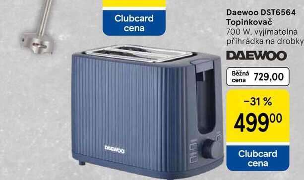 Daewoo DST6564 Topinkovač, 700 W. vyjímatelná přihrádka na drobky 