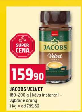 JACOBS VELVET 180-200 g káva instantní vybrané druhy