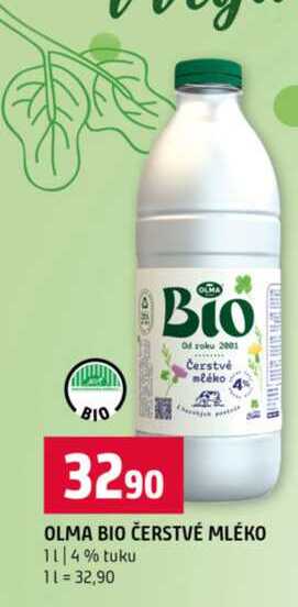 OLMA BIO ČERSTVÉ MLÉKO 1l 4% tuku