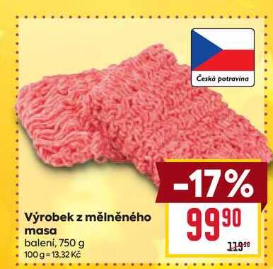 Výrobek z mělněného masa balení, 750 g 