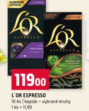L'OR ESPRESSO 10 ks kapsle vybrané druhy 