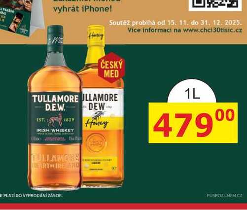 Tullamore Dew Irish whiskey 1l