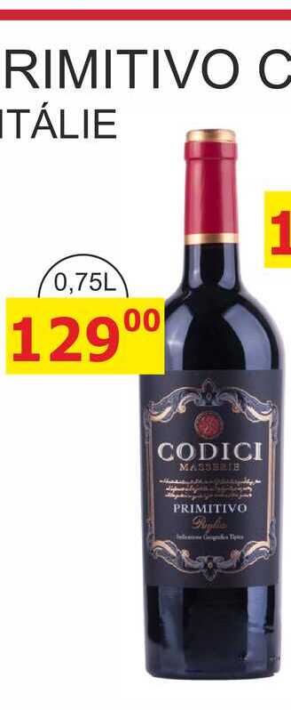 PRIMITIVO CODICI ITÁLIE Puglia 0,75L