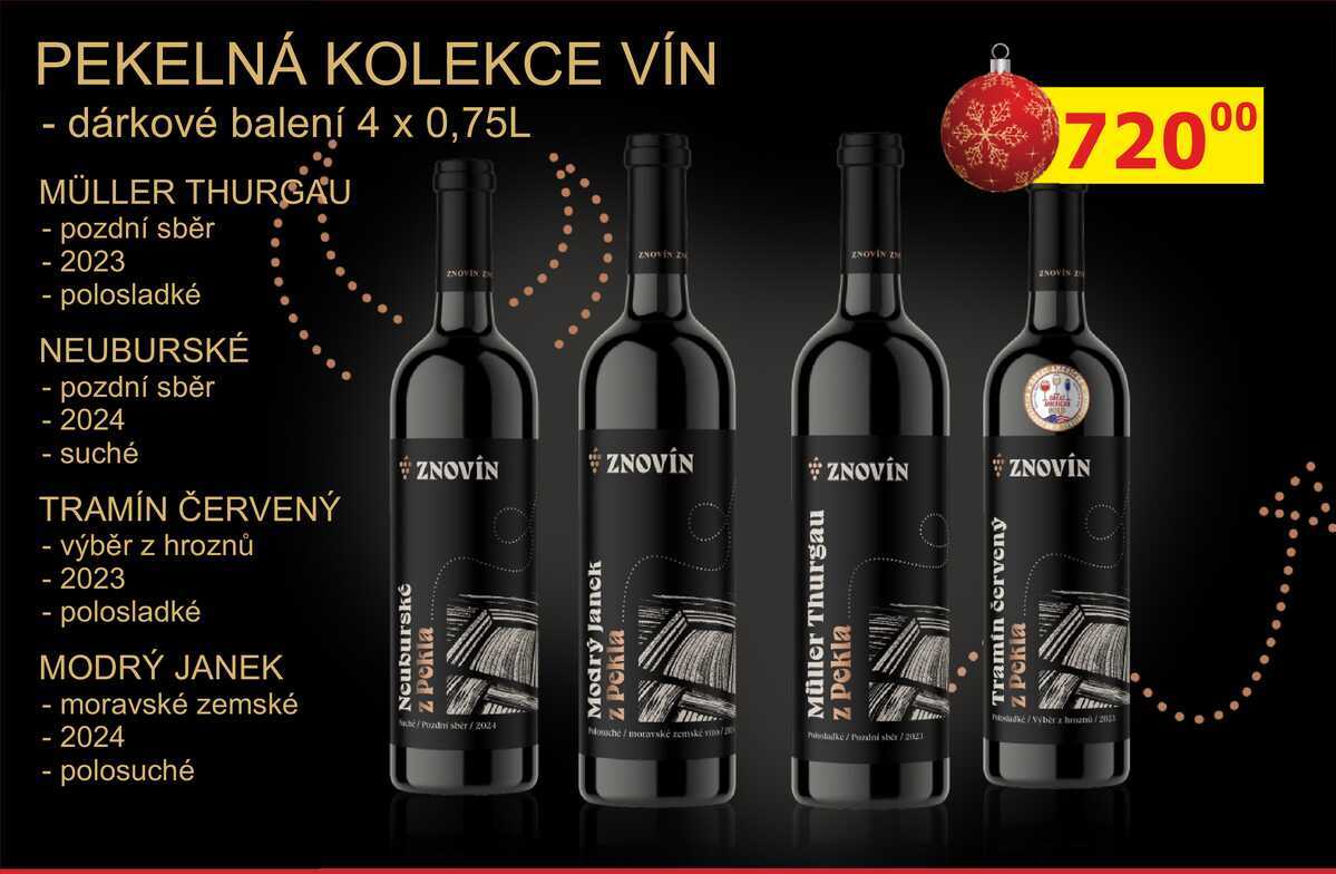 PEKELNÁ KOLEKCE VÍN - dárkové balení 4 x 0,75L 
