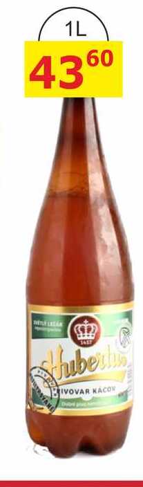 Pivovar Kácov Hubertus 12° Pivo světlý ležák 1L