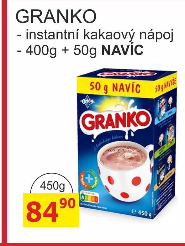 ORION GRANKO Instantní kakaový nápoj 400g + 50g NAVÍC