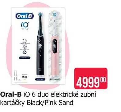 Oral-B iO 6 duo elektrické zubní kartáčky Black/Pink Sand 