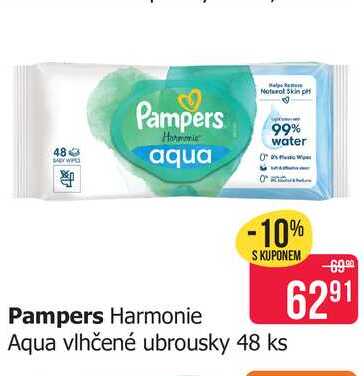 Pampers Harmonie Aqua vlhčené ubrousky 48 ks 