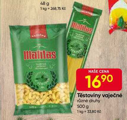 Malitas Těstoviny vaječné různé druhy 500 g