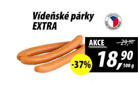 Vídeňské párky EXTRA, 100 g 