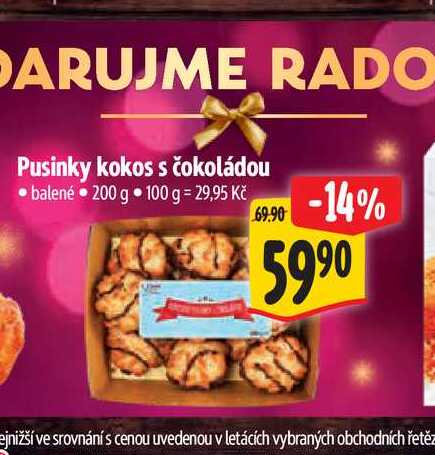 Pusinky kokos s čokoládou balené 200 g