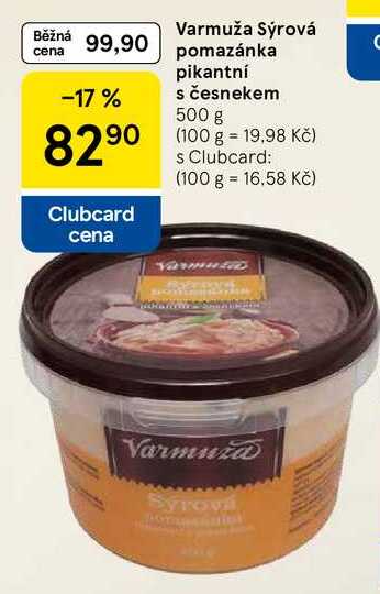 Varmuža Sýrová pomazánka pikantní s česnekem, 500 g  