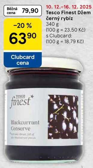 Tesco Finest Džem černý rybíz, 340 g