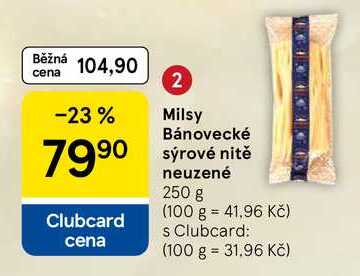 Milsy Bánovecké sýrové nitě neuzené, 250 g 