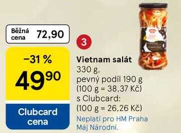Vietnam salát, 330 g, pevný podíl 190 g  
