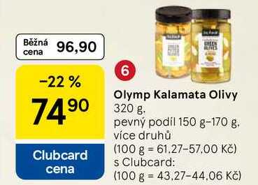 Olymp Kalamata Olivy, 320 g, pevný podíl 150 g-170 g 