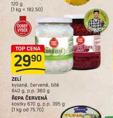 ŘEPA ČERVENÁ kostky 670 g. p.p. 395 g