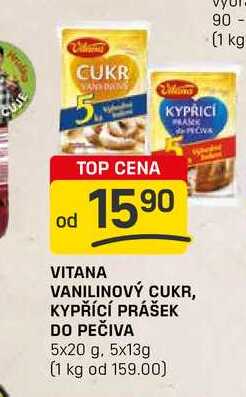 VITANA VANILINOVÝ CUKR, KYPŘÍCÍ PRÁŠEK DO PEČIVA 5x20 g, 5x13g