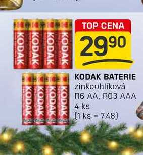KODAK BATERIE zinkouhlíková R6 AA, R03 AAA 4 ks