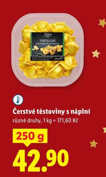 Čerstvé těstoviny s náplní, 250 g