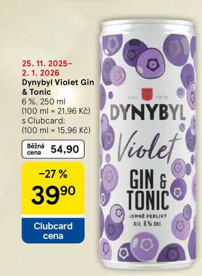 Dynybyl Violet Gin & Tonic, 250 ml 