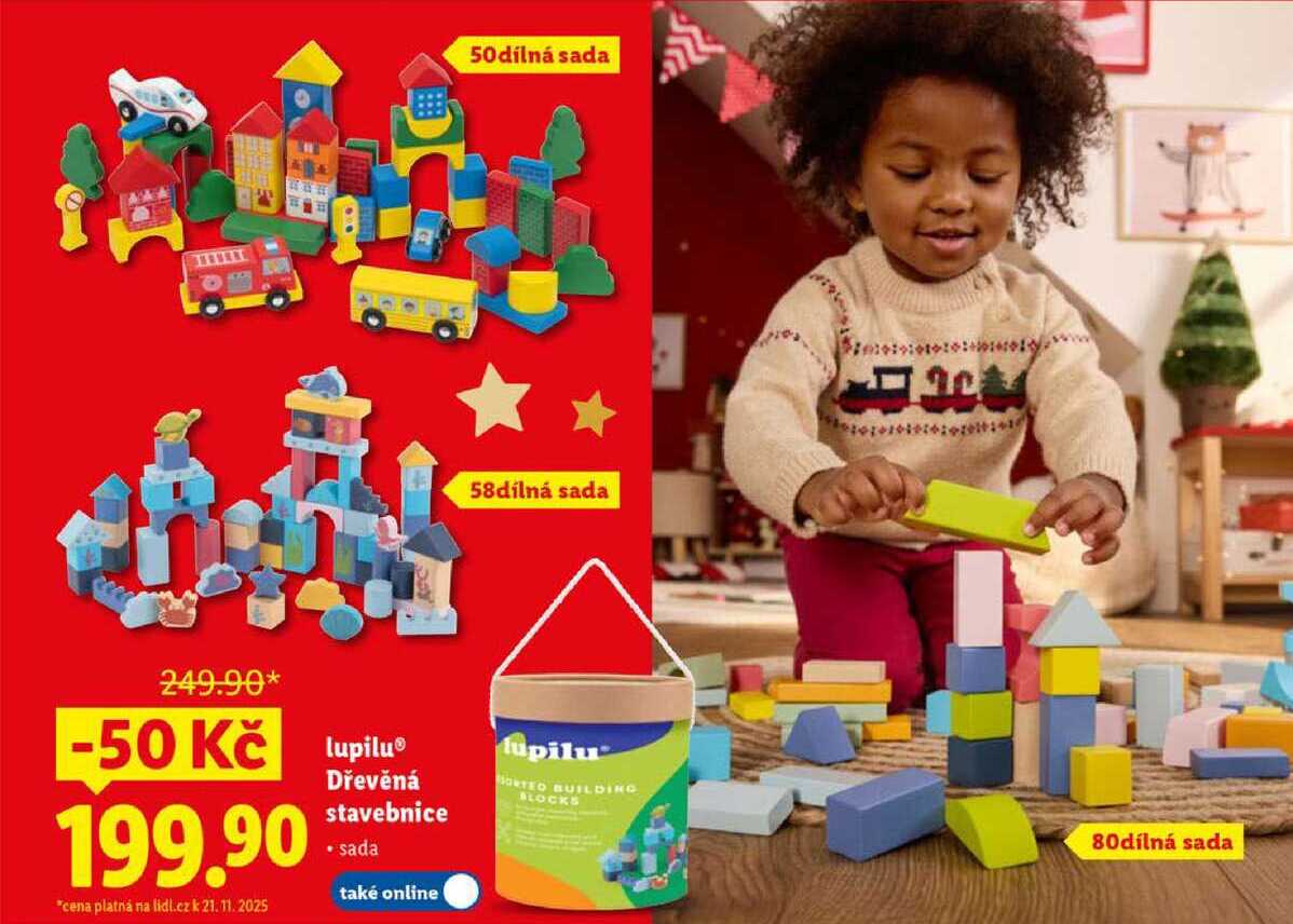 lupilu Dřevěná stavebnice 