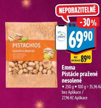 Emma Pistácie pražené nesolené 250 g
