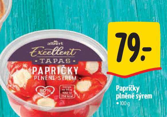   Papričky plněné sýrem 100 g 