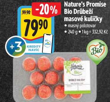 Nature's Promise Bio Drůbeží masové kuličky, 240 g