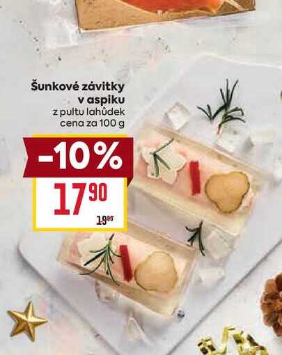 Šunkové závitky v aspiku z pultu lahůdek cena za 100g