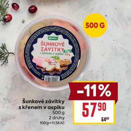 Šunkové závitky s křenem v aspiku 500 g 