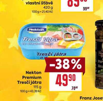 Nekton Premium Tresčí játra 115 g  