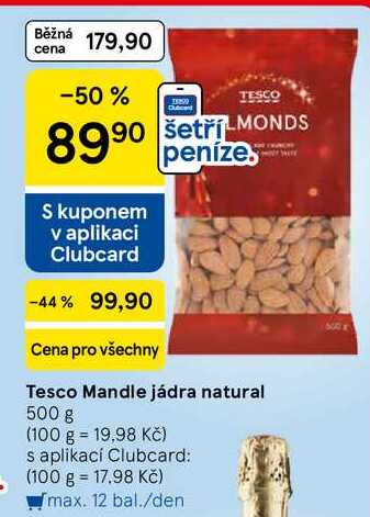 Tesco Mandle jádra natural, 500 g 