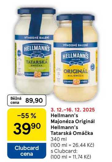 Hellmann's Tatarská Omáčka, 340 ml