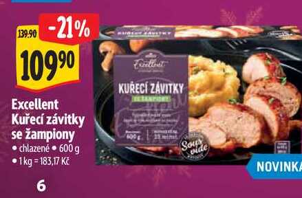Excellent Kuřecí závitky se žampiony, 600 g