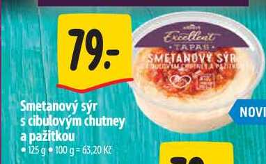 Smetanový sýr s cibulovým chutney a pažitkou, 125 g  