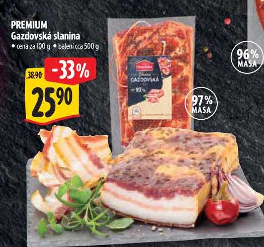 PREMIUM Gazdovská slanina, cena za 100 g