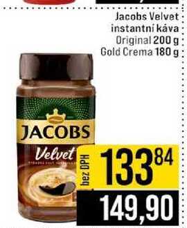 Jacobs Velvet instantní káva Original 200 g Gold Crema 180 g