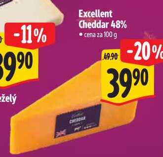 Excellent Cheddar 48%, cena za 100 g
