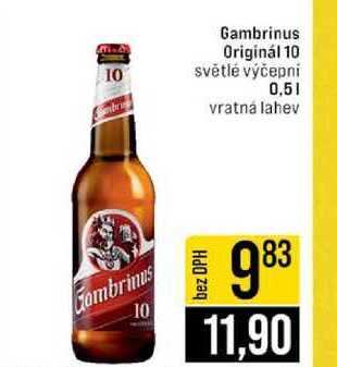 Gambrinus Originál 10 světlé výčepní 0,5l