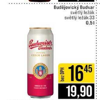 Budějovický Budvar světlý ležák světlý ležák 33 0,5l