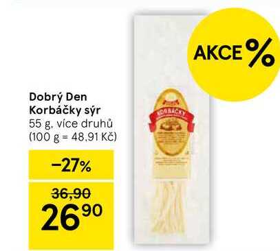 Dobrý Den Korbáčky sýr, 55 g, více druhů  