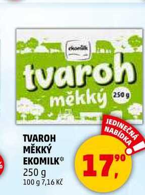 TVAROH MĚKKÝ EKOMILK, 250 g 