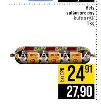 Bely salám pro psy kuře s rýži 1kg