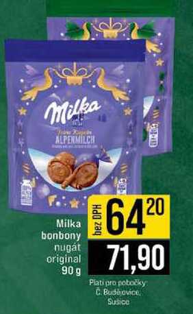 Milka bonbony nugát original 90 g 