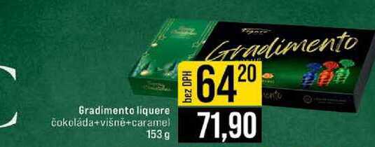 Gradimento liquere čokoláda+višně+caramel 153 g