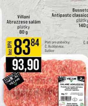 Villani Abruzzese salám platky 80 g 