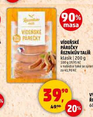 VÍDEŇSKÉ PÁREČKY ŘEZNÍKŮV TALÍŘ, 200 g
