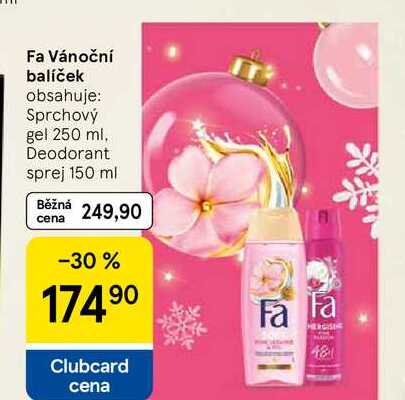 Fa Vánoční balíček obsahuje: Sprchový gel 250 ml, Deodorant sprej 150 ml  