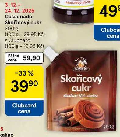 Cassonade Skořicový cukr, 200 g 